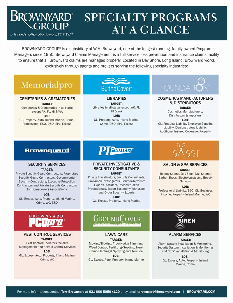 Brownyard-AllPrograms-Factsheet-6-2023 Brownyard All Insurance Programs Factsheet